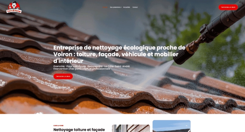 Création du site Cars&Home : le nettoyage écologique à domicile en Isère
