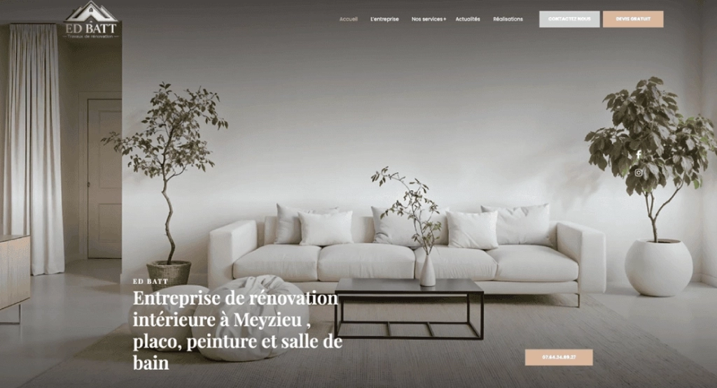 Création du site d’ED BATT, entreprise de rénovation à Meyzieu