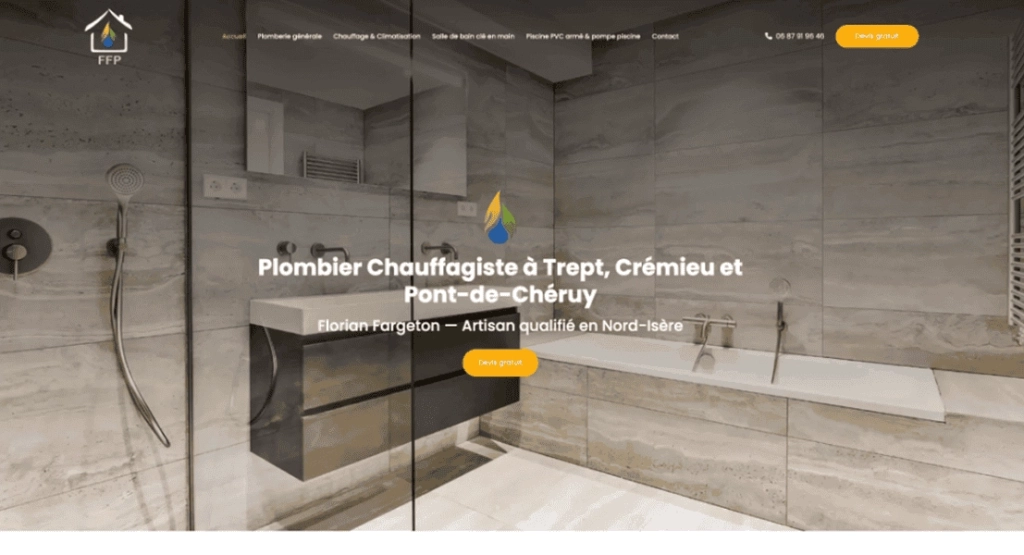 Création du site de FFP Bâtiment, plombier chauffagiste à Trept