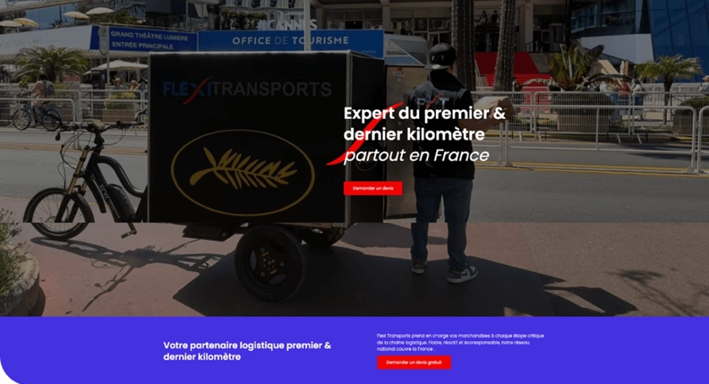Création du site de Flexi Transports, spécialiste du premier et dernier kilomètre