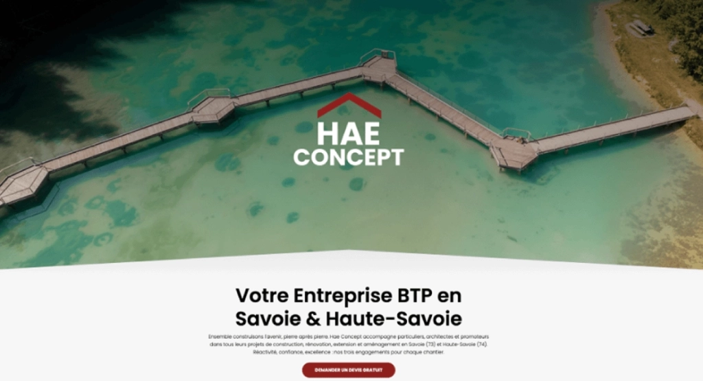 Création du site de Hae Concept, entreprise de construction et de rénovation en Savoie